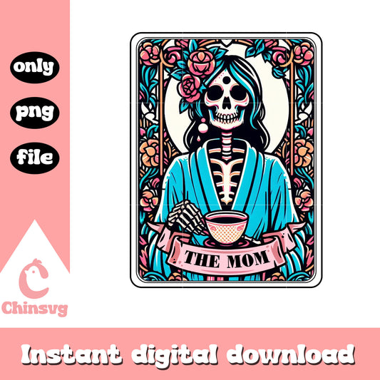 The mom retro tarot card design png, the mom png, tarot png