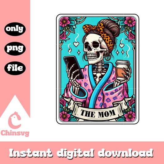 The mom tarot card png, messy bun png, love coffee png