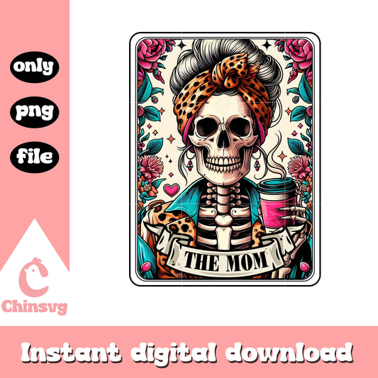 The mom tarot card png, messy bun png, tarot card png