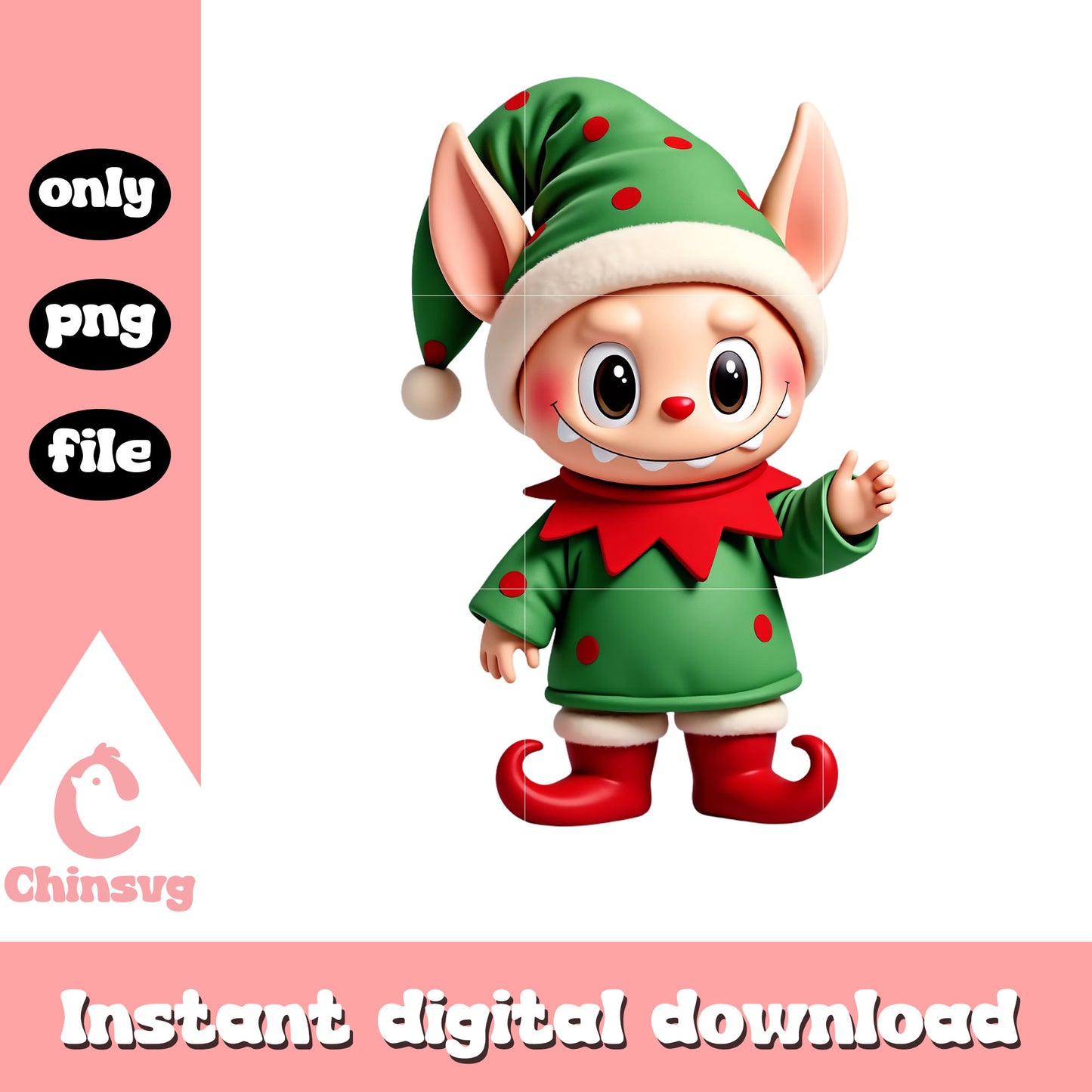 The monster labubu christmas elf png, christmas vacation png