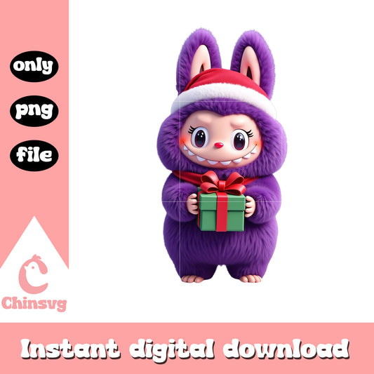 The monster labubu christmas gift png, labubu outfits png