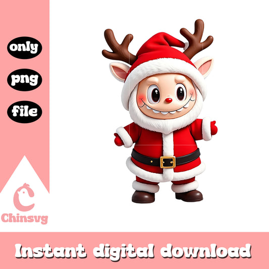 The monster labubu christmas santa png, santa claus png