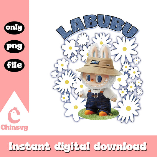 The monster labubu gardener floral design png, labubu png