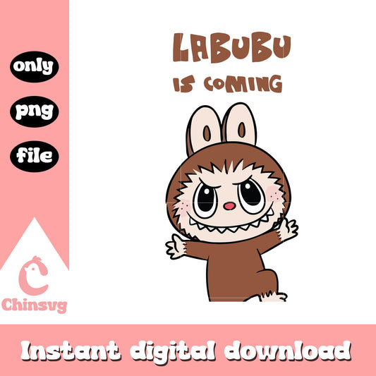 The monster labubu is coming design png, labubu brown png