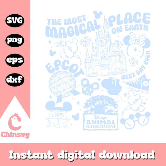 The most magical place on earth best day ever svg, mickey mouse by disney​​​ svg