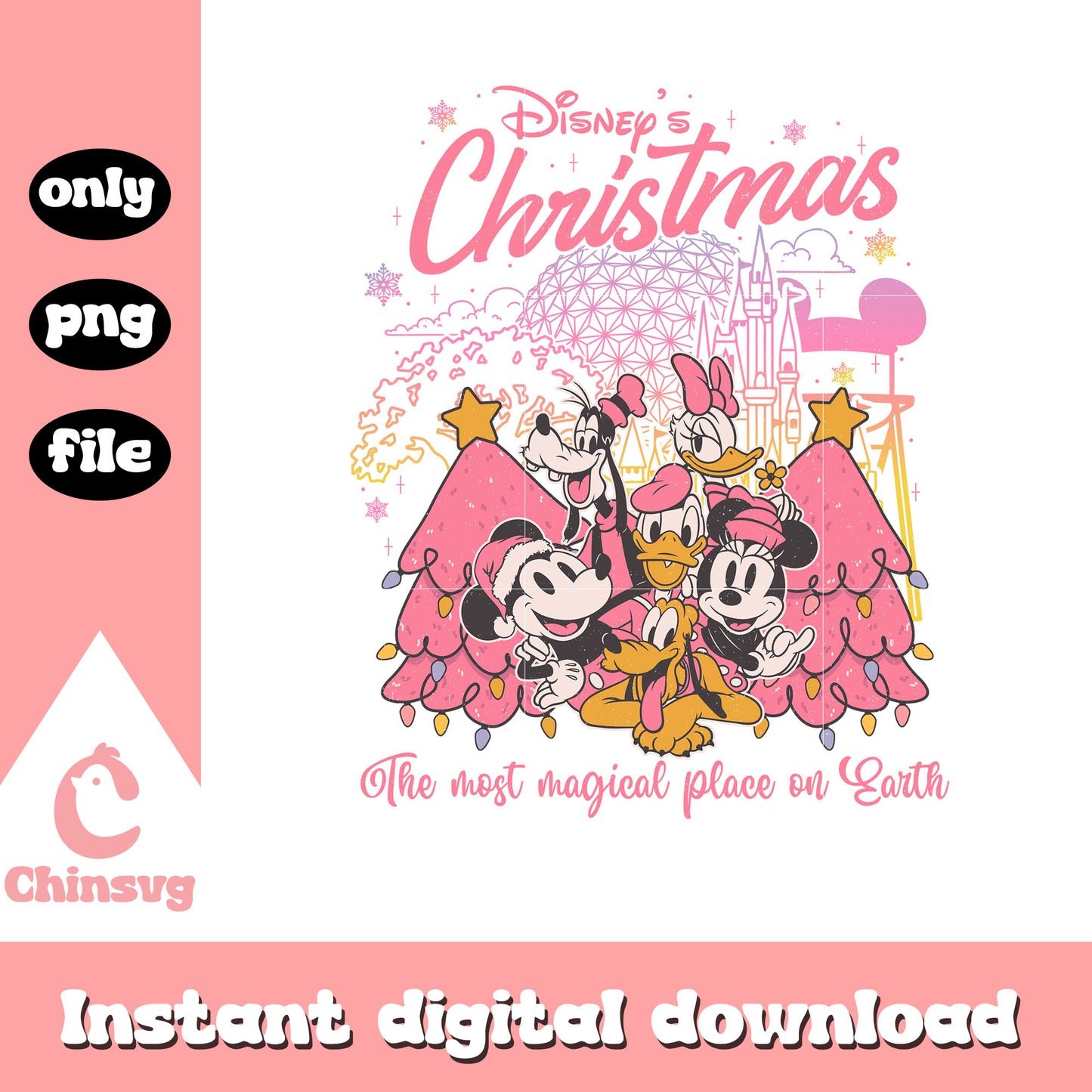 The most magical place on earth disney png, christmas quotes png