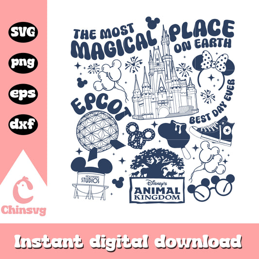 The most magical place on earth svg, disney mickey mouse​​ svg