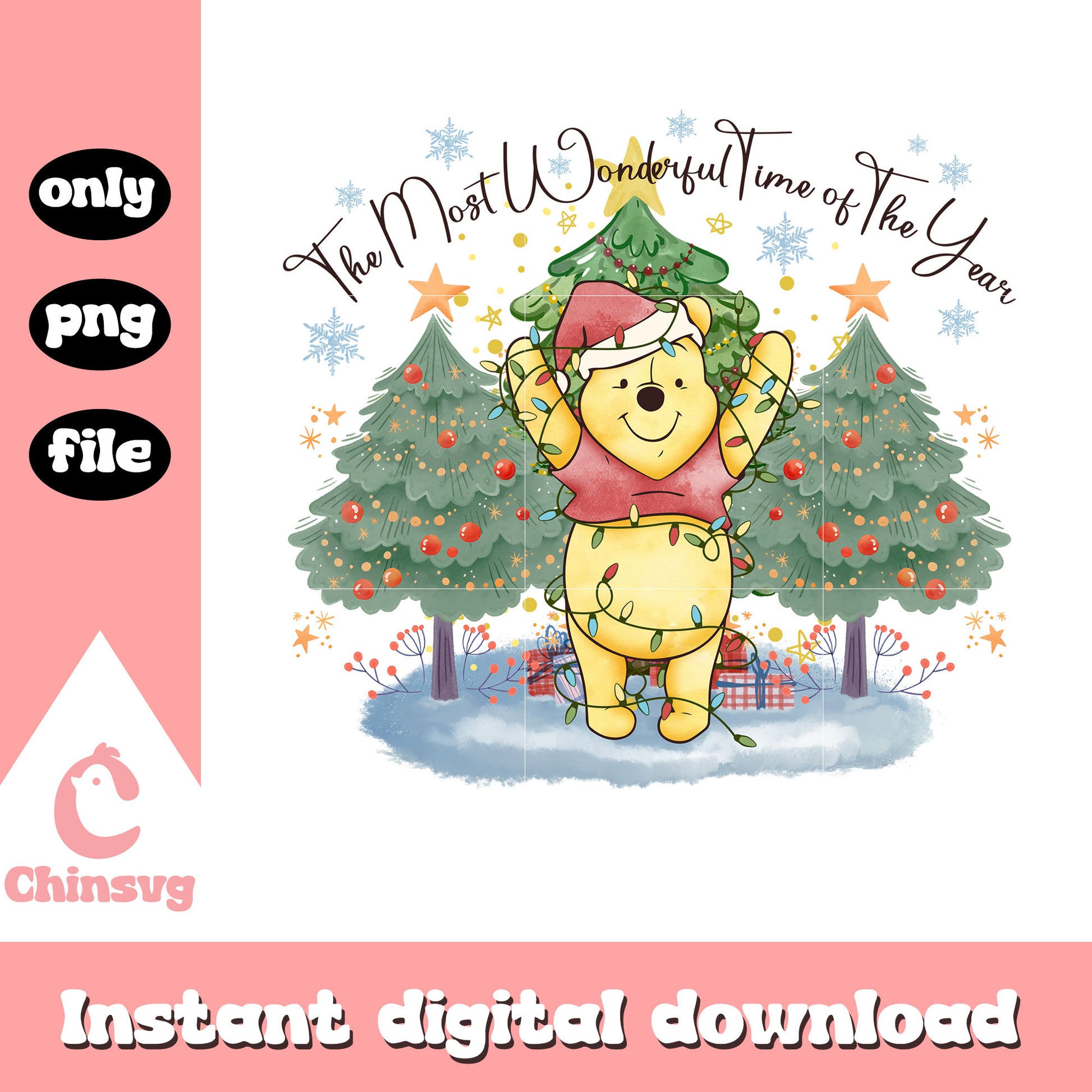 The most wonderful time of the year png, disney christmas decorations png