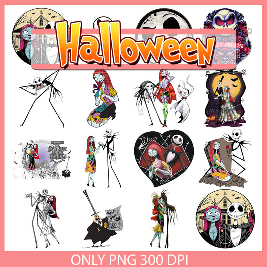 The nightmare before christmas characters bundle png, jack skellington png