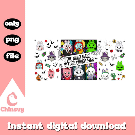 The nightmare before christmas labubu design png, labubu clipart png