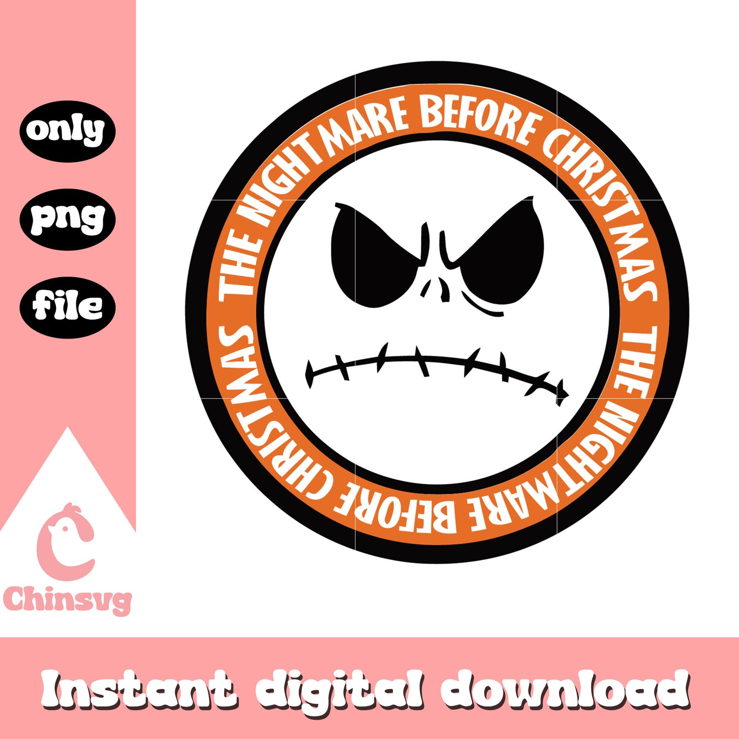 The nightmare coffee before angry face logo png, jack skellington png