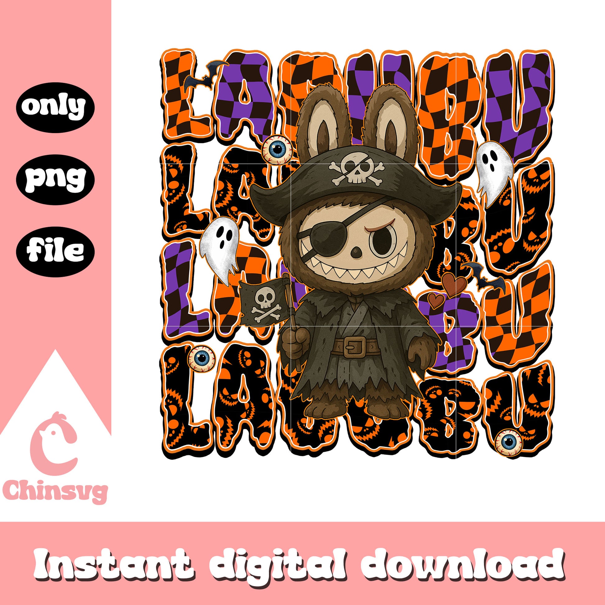 The pirate monster labubu doll design png, pirate movie png