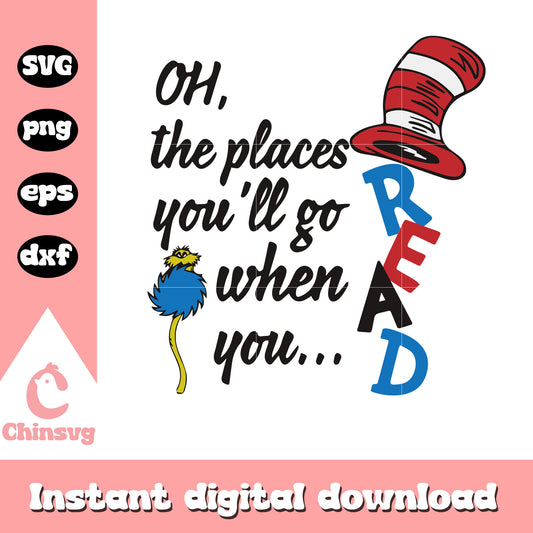 The place you'll go when you read svg, the hat svg, read svg