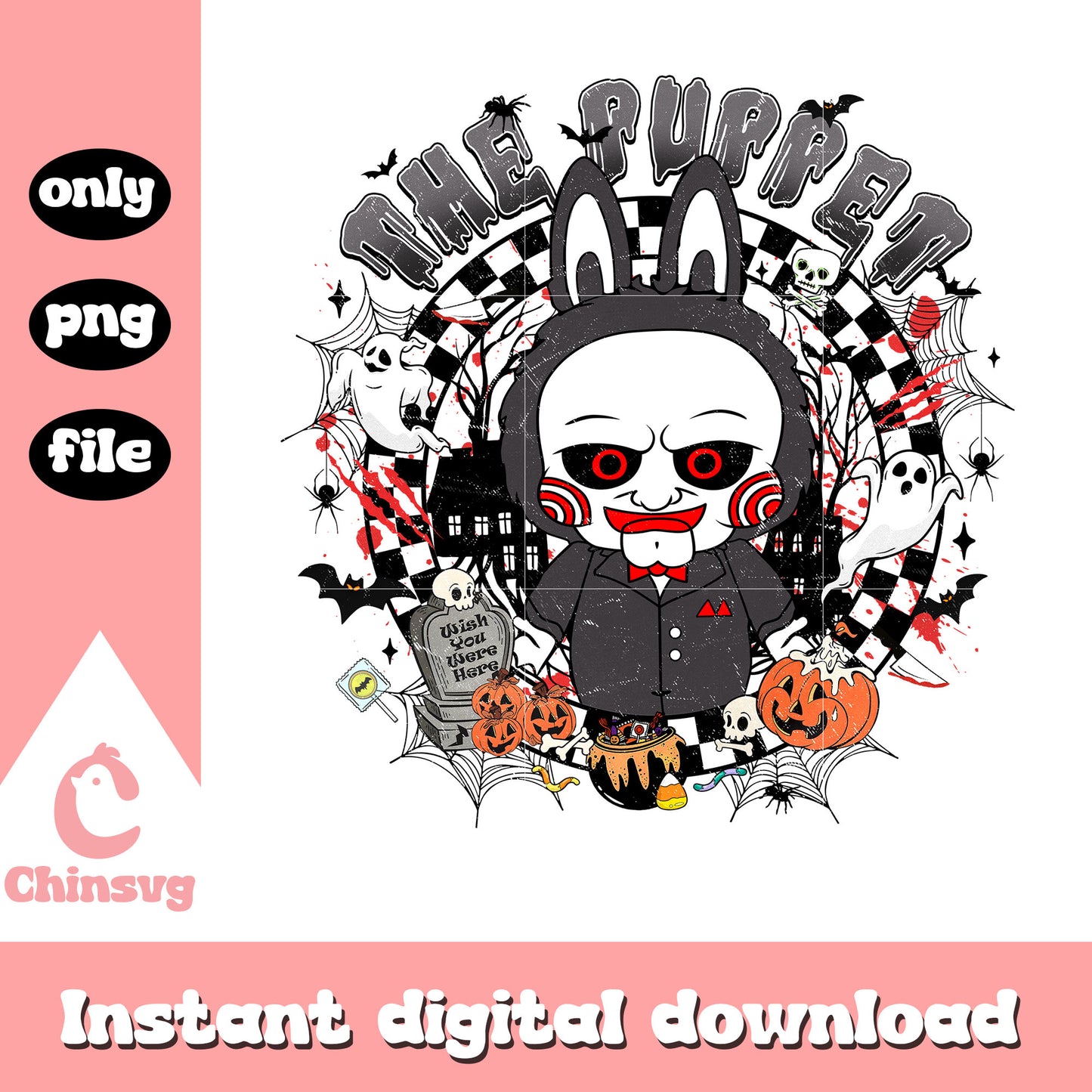 The puppet jigsaw labubu design png, jigsaw cartoon png