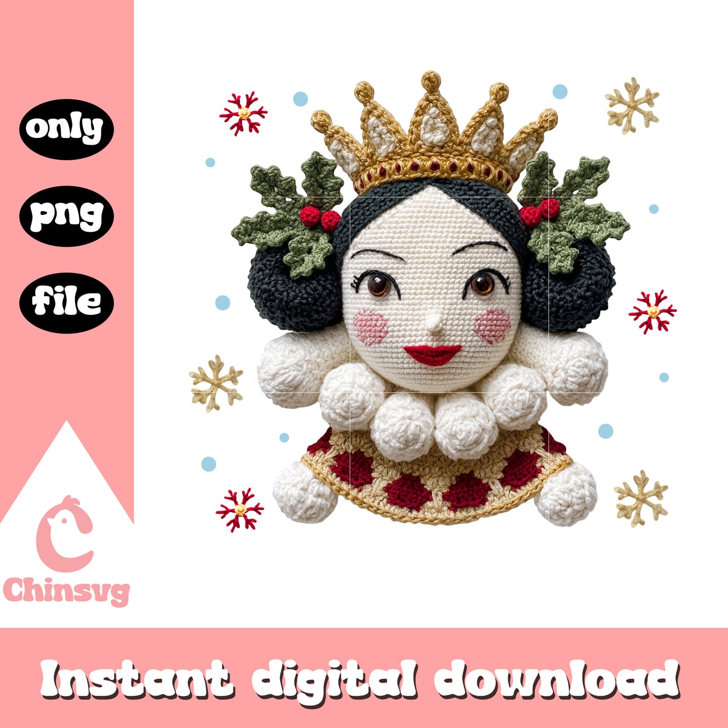 The queen of hearts crochet png, villains disney villains​ png