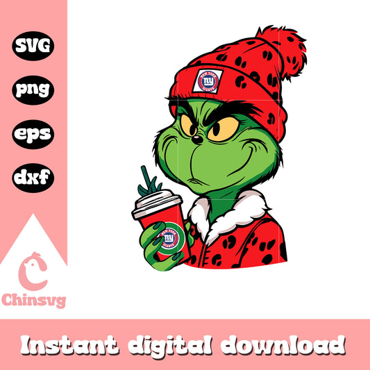 The red grinch new york giants svg, new york giants svg, coffee svg