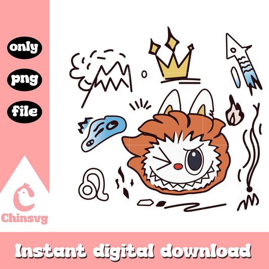 The sagittarian archer labubu cute doll design png, cute labubu png