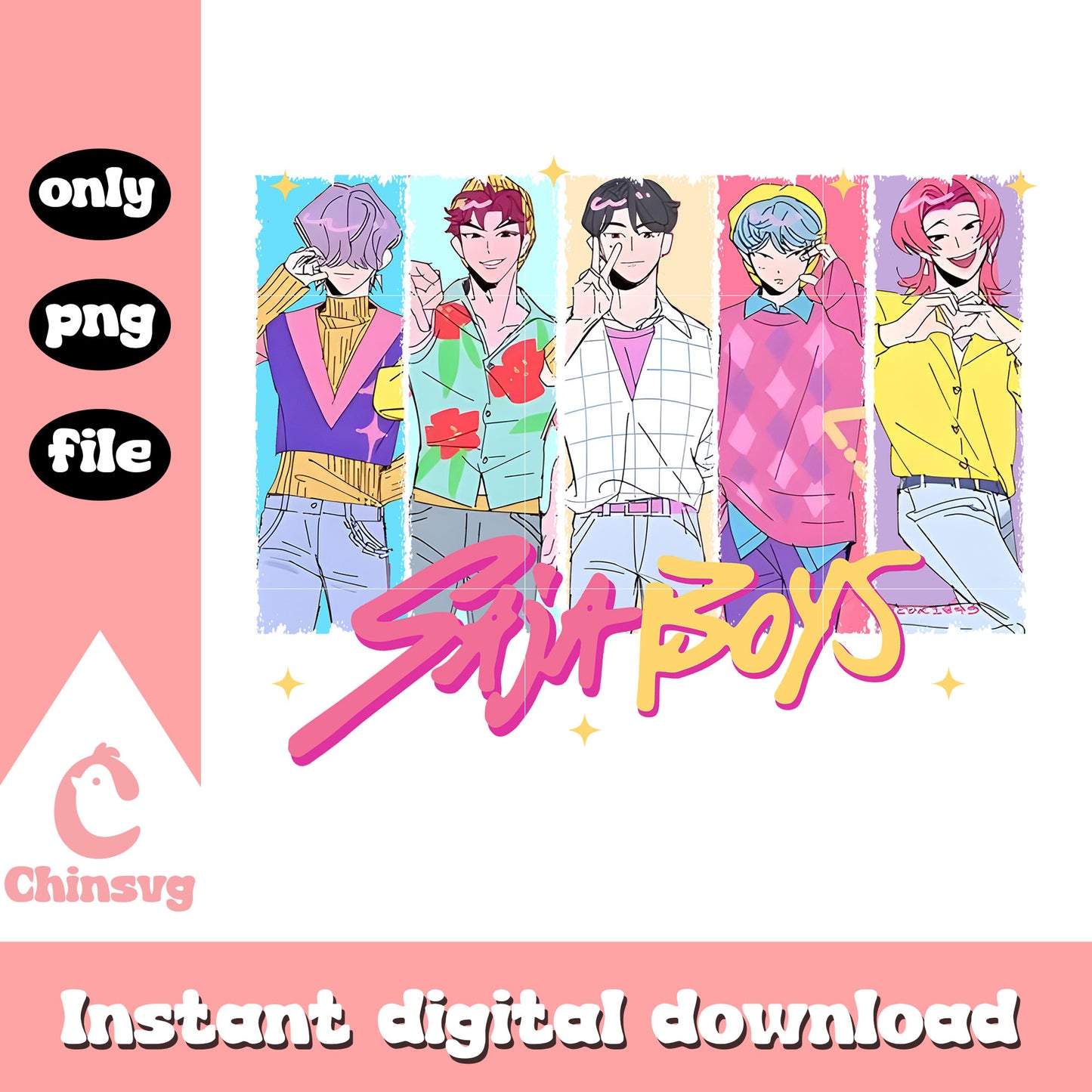 The saja boys band design png, saja boys kpop png
