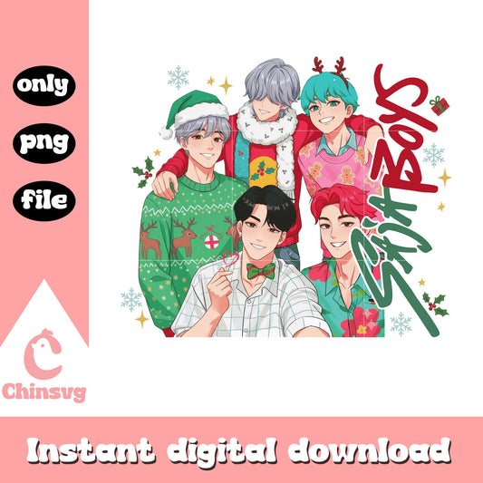 The saja boys christmas sweater png, kpop christmas sweater png