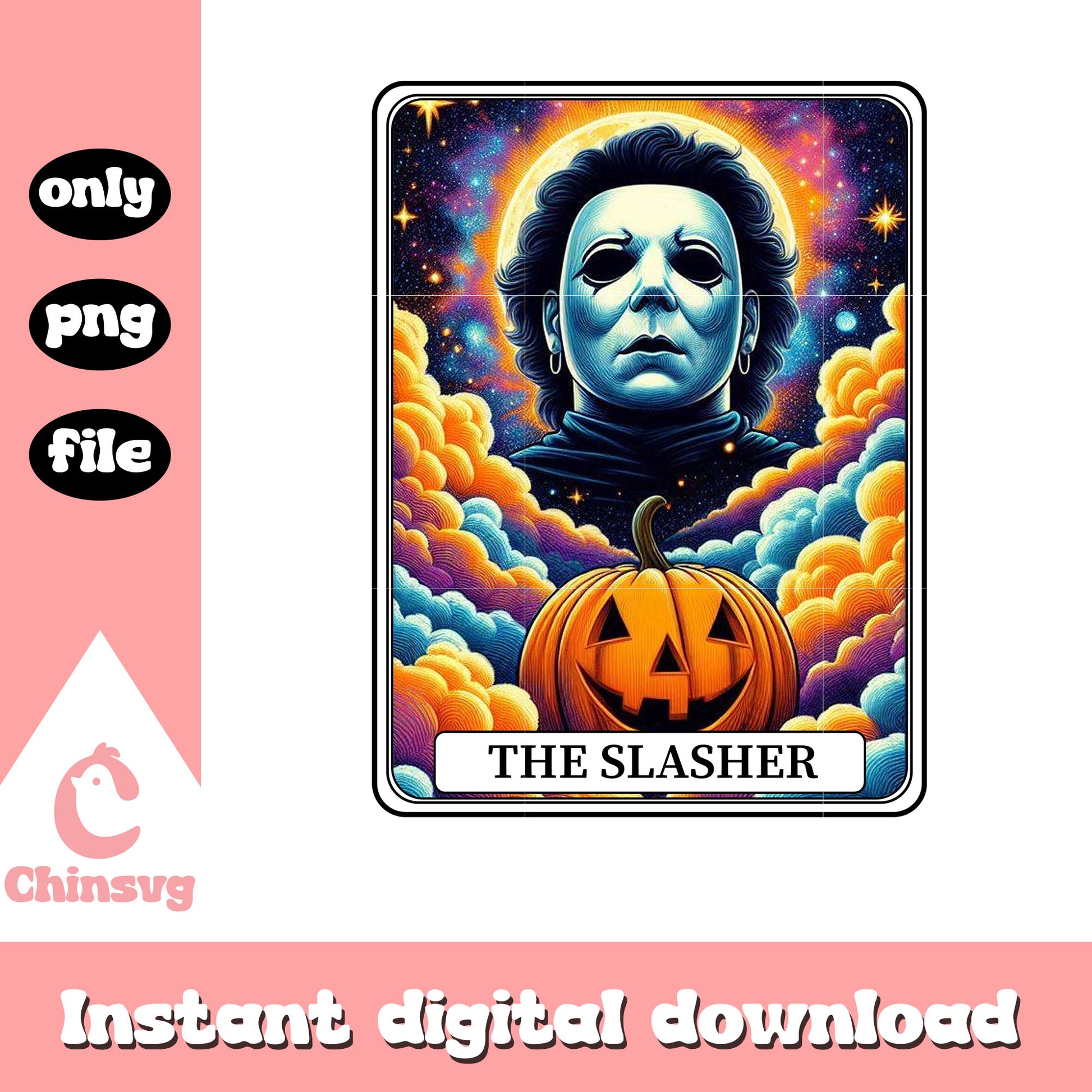 The slasher michael myers halloween png, the devil tarot png