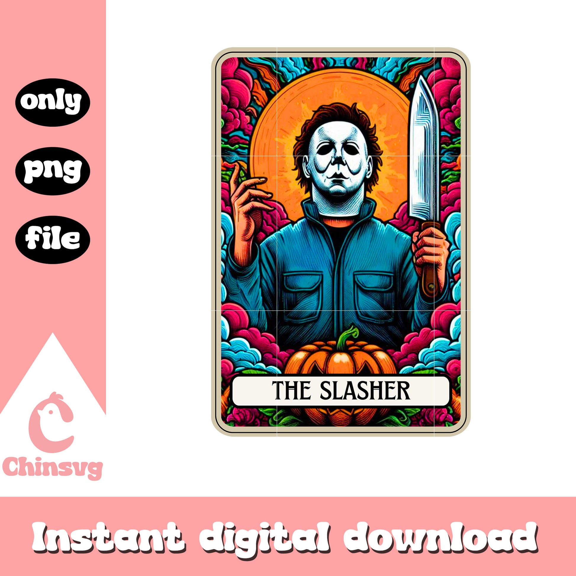 The slasher myers and pumpkin png, horror characters png