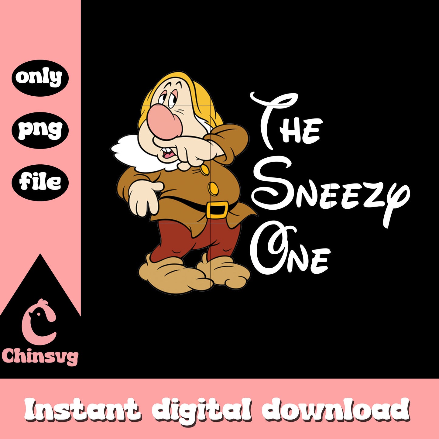 The sneezy one snow white cartoon art png, snow white sneezy png