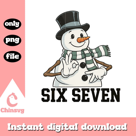 The snow man six seven hand sign png, christmas snow man png