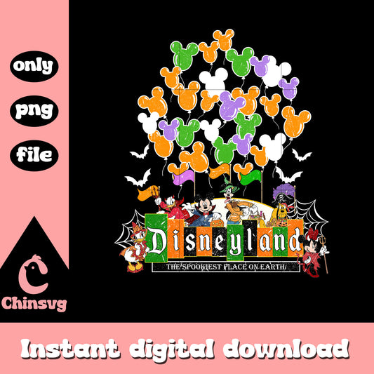 The spookiest place on earth disneyland balloons png, disneyland png