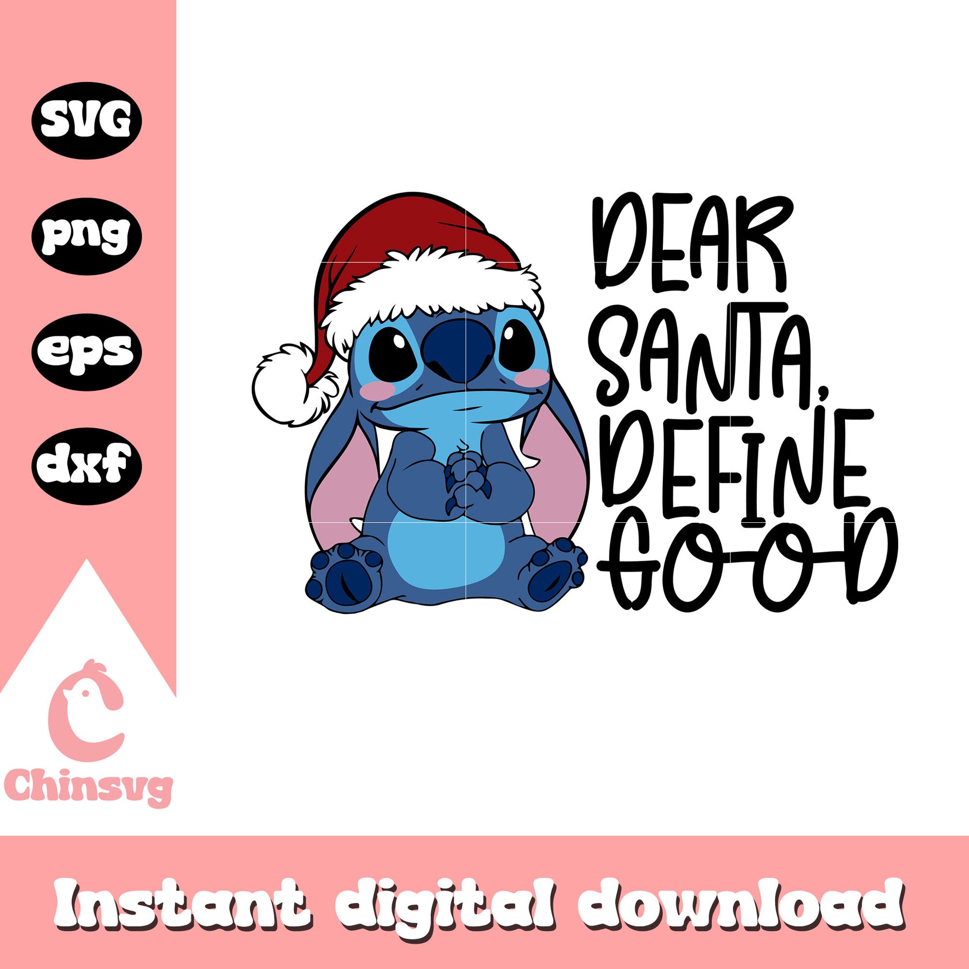 The stitch dear santa define good svg, baby stitch svg