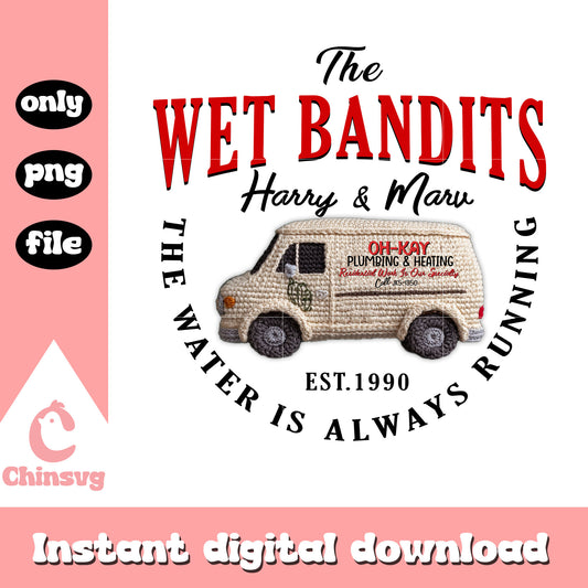 The wet bandits herry and marv crochet png, disney christmas cruise​ png