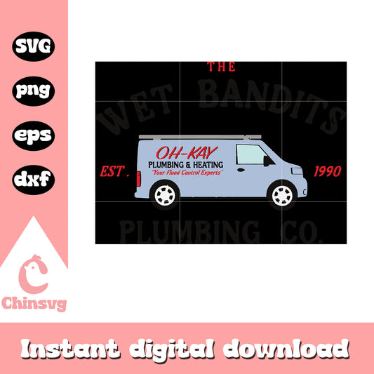 The wet bandits plumbing co est 1990 svg, bandits svg, plumbing svg