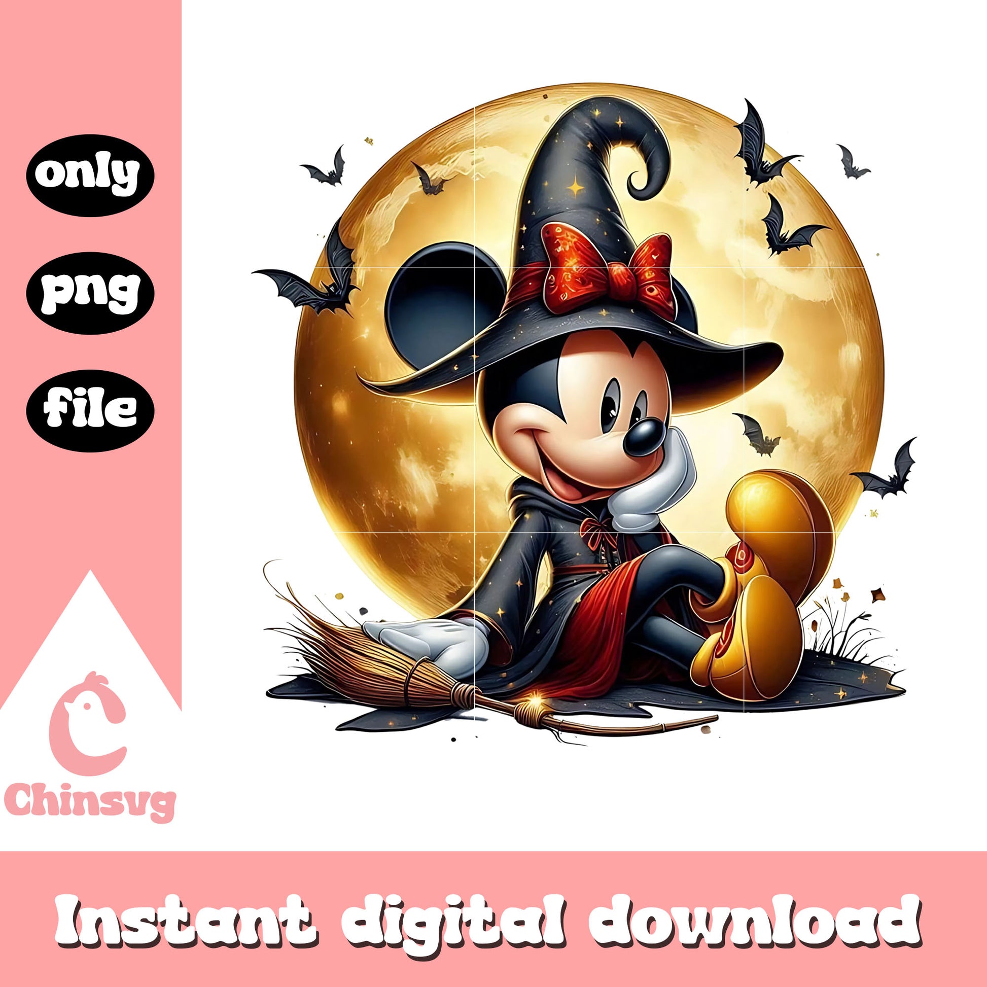 The witch mickey halloween moon png, halloween decorations png