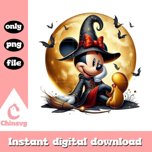 The witch mickey halloween moon png, halloween decorations png