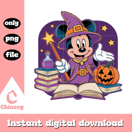 The witch mickey reading book png, all hallows eve png