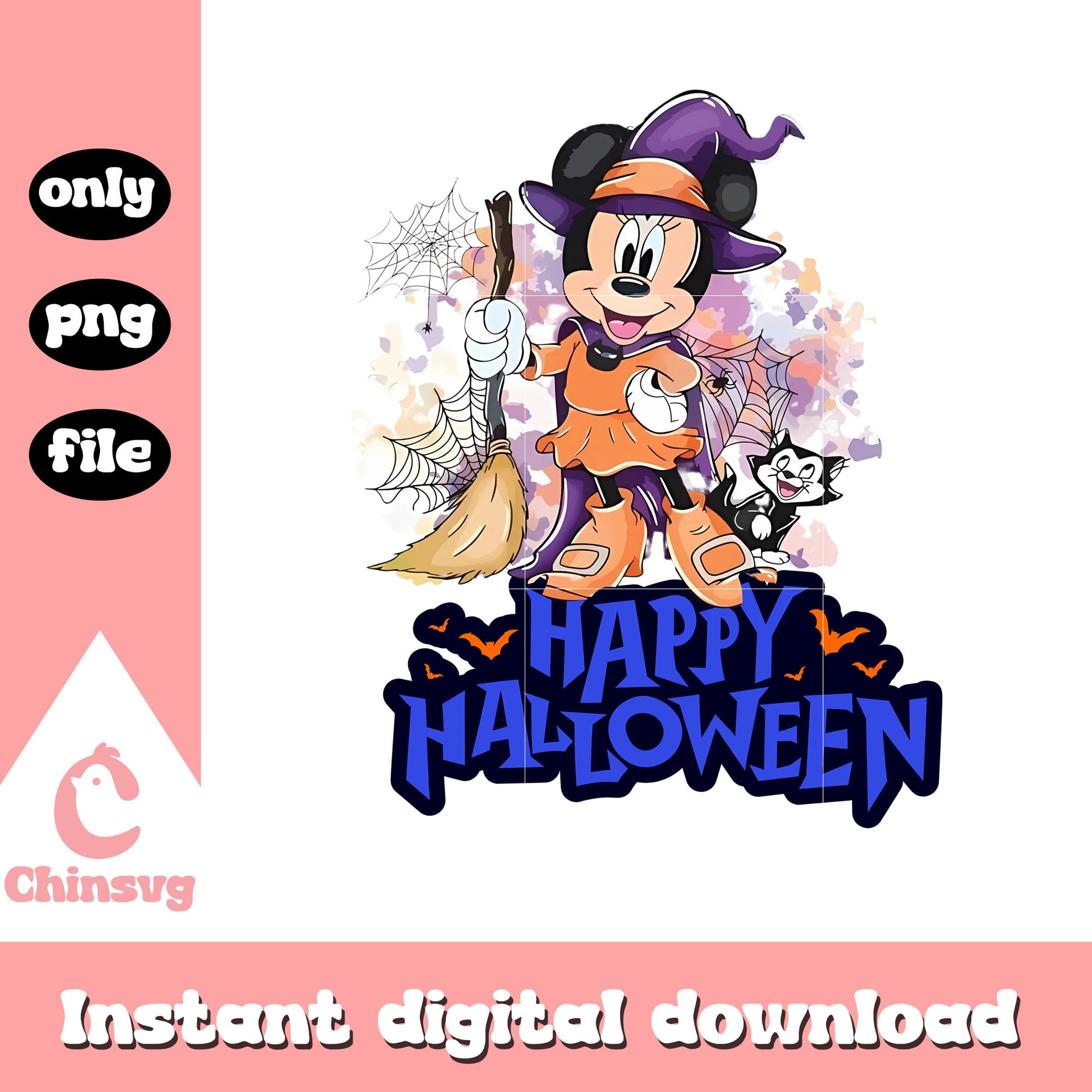 The witch minnie happy halloween png, minnie disney png