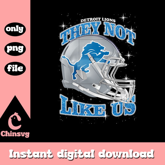 They not like us Detroit Lions helmet png, nfl helmet png
