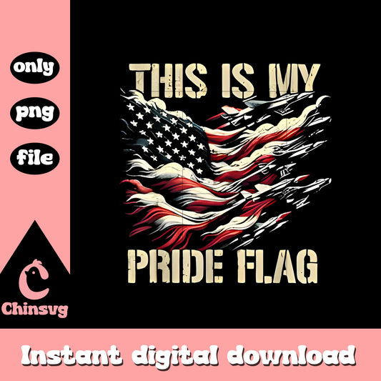 This is my pride flag png, USA flag retro png, 4th of july png