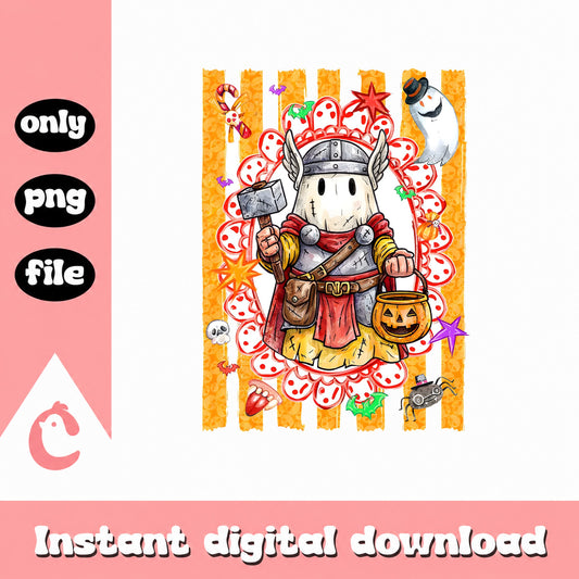 Thor Gnome Christmas Halloween PNG, Viking Gnome Sublimation, PNG