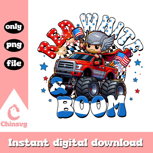 Thor chibi red white and boom png, Thor chibi independence day png