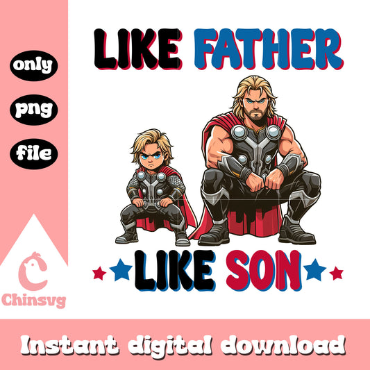 Thor like father like son png, advengers png, dad and son png