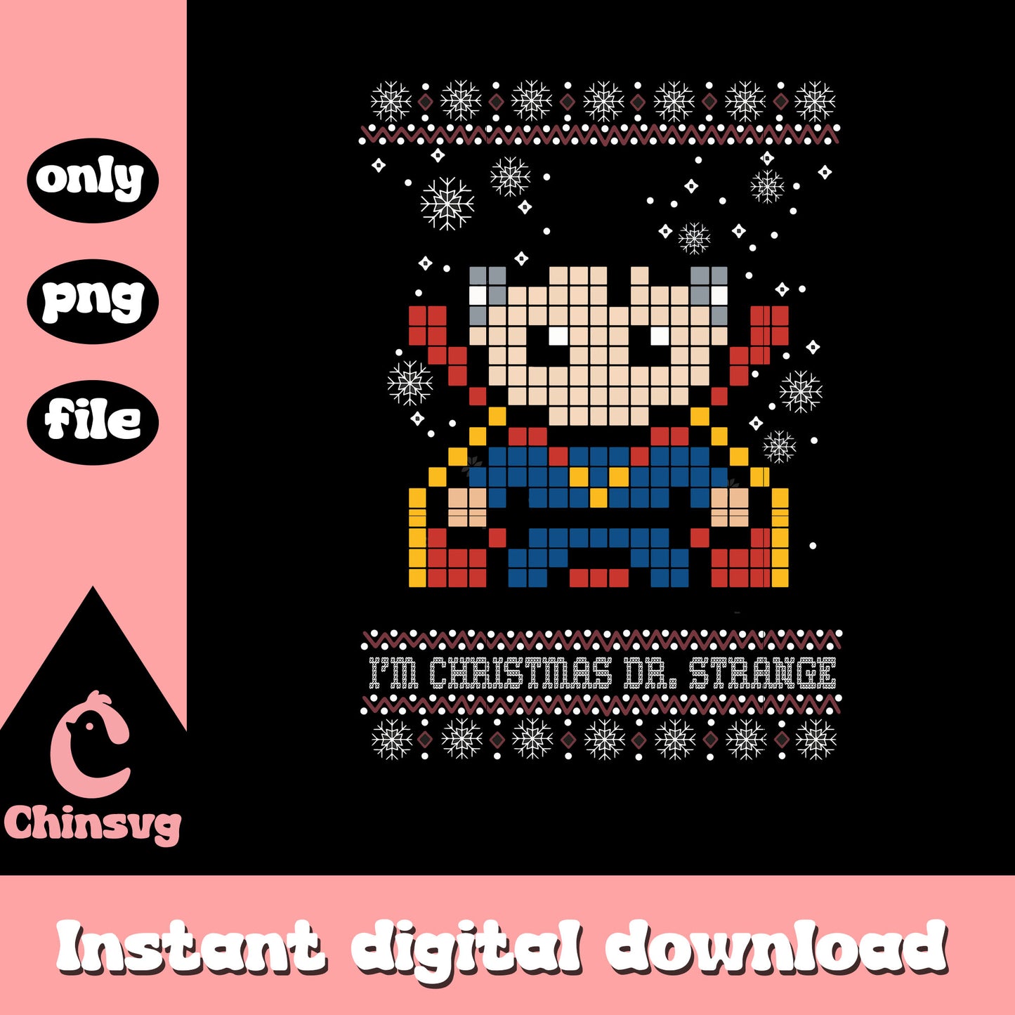 Thor marvel christmas pixel png, thor christmas ornament png
