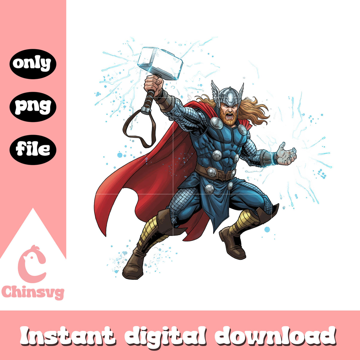 Thor posing splatter effect design png, thor character png – Chinsvg