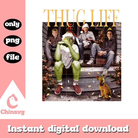Thug life grinch friends christmas lights png, grinch friends png