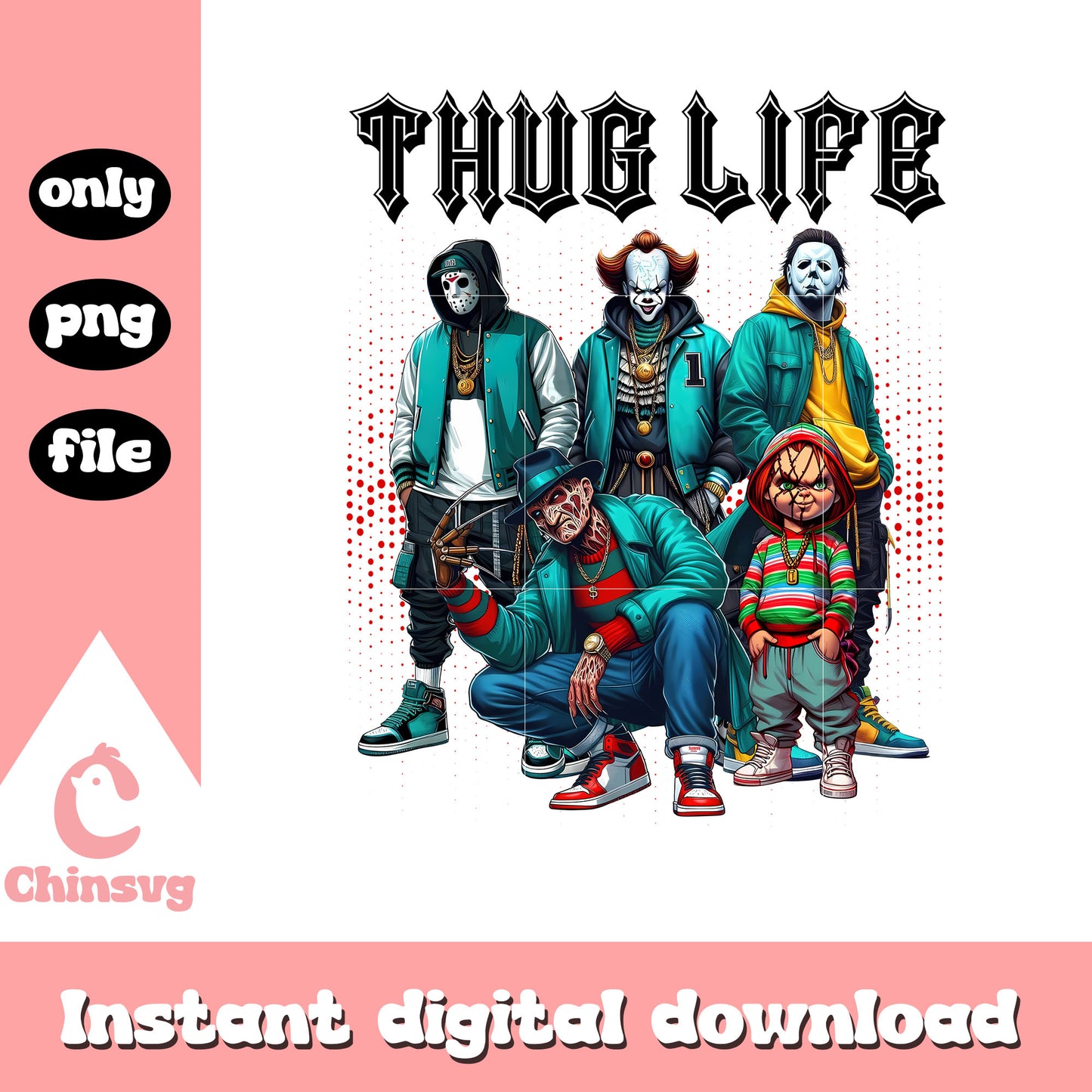 Thug life characters halloween png, horror story characters png