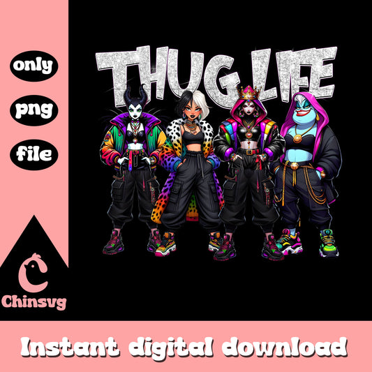 Thug life disney villains cartoon gangster design png, villains png