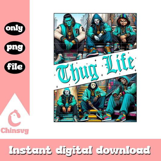 Thug life gangster horror characters cool png, scary movies png
