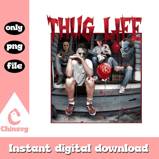 Thug life horror characters halloween design png, thug life png