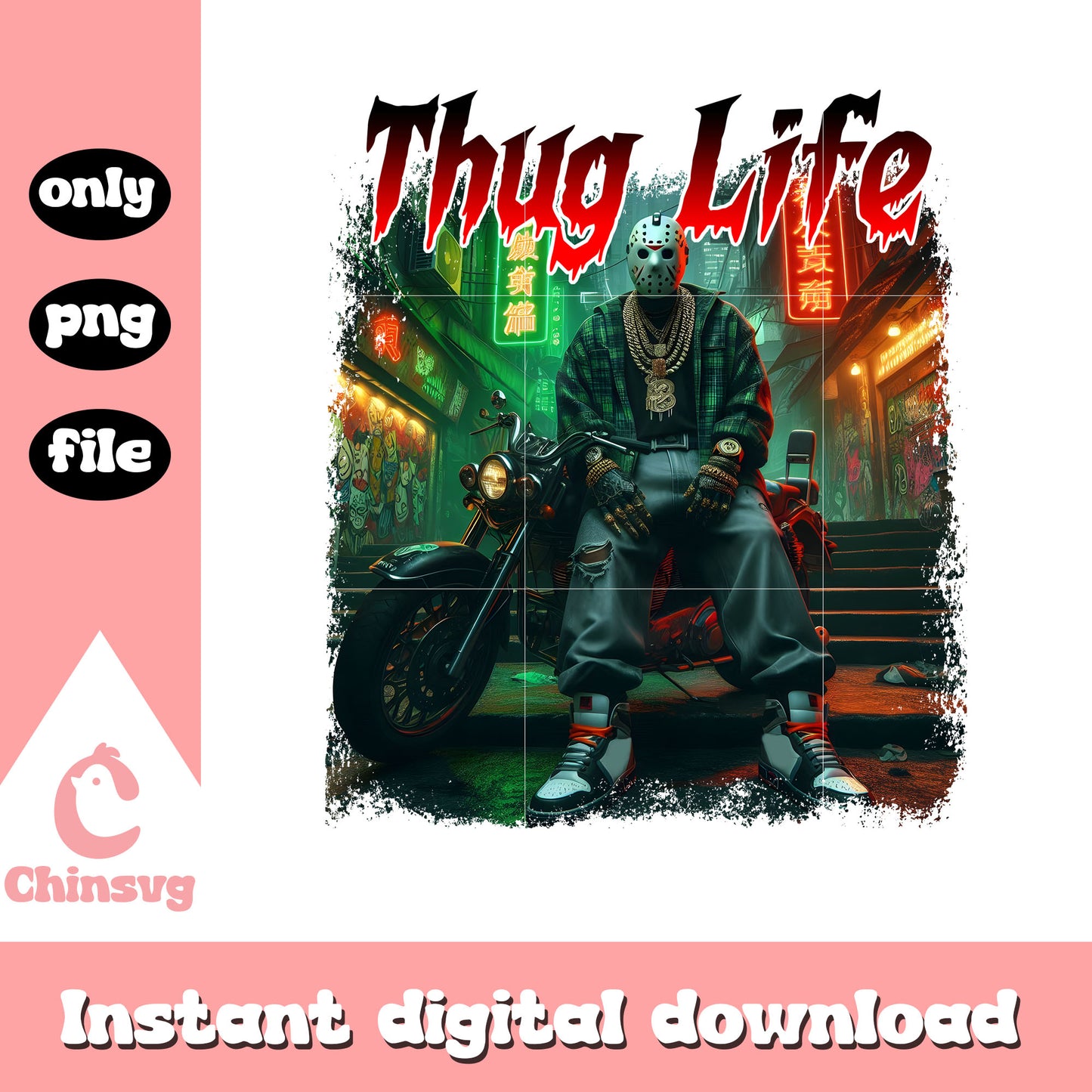 Thug life jason voorhees gangster with car png, voorhees png