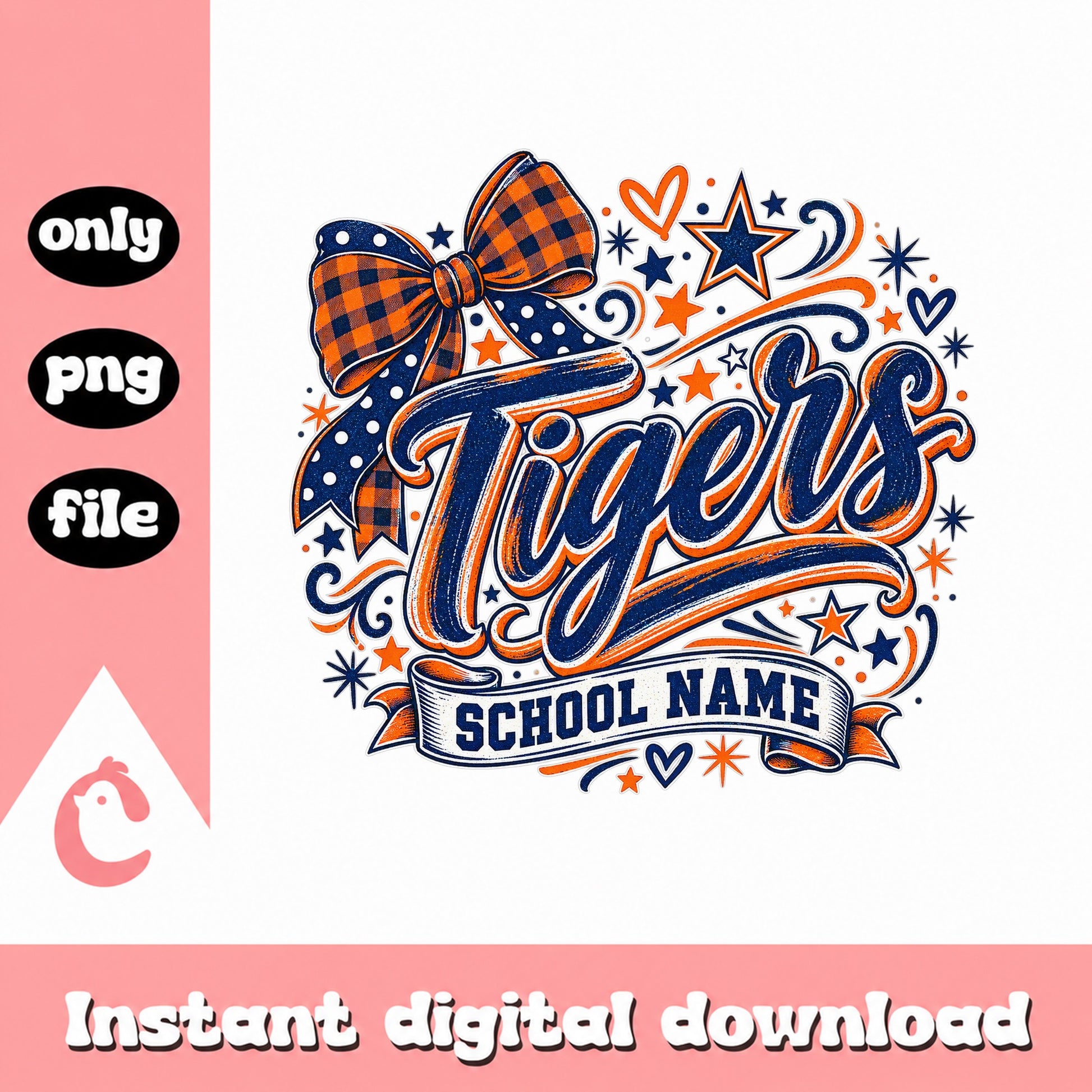 Tigers School Spirit SVG, School Name Mascot, Cheer PNG File