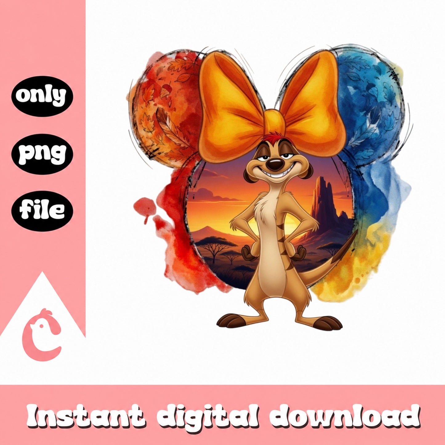 Timon Lion King Mickey Ears PNG, Disney PNG, Lion King PNG